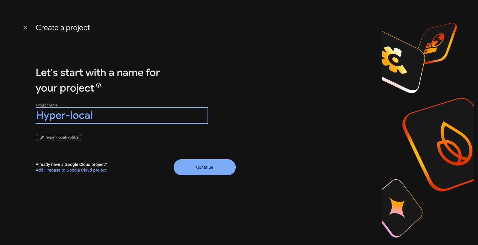 Create Firebase project
