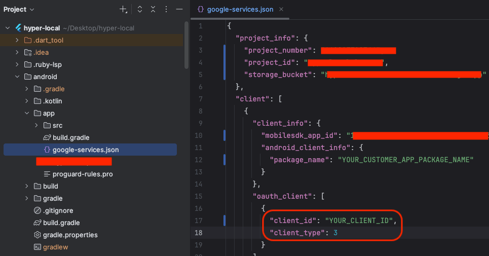 OAuth client_id in google-services.json