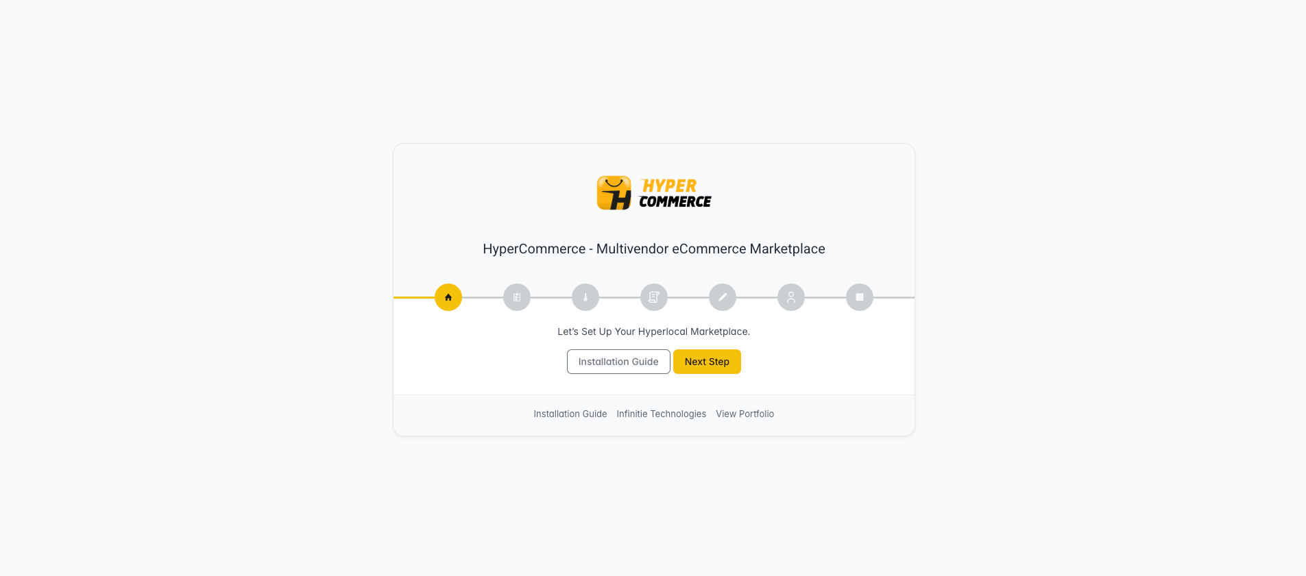 Installer welcome screen
