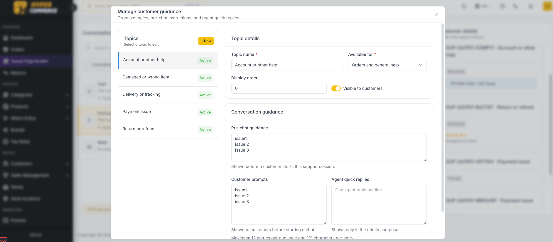 Support guidance manager